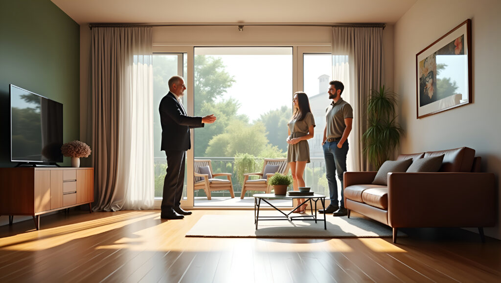 exploring modern elegance real estate agent guides home tour